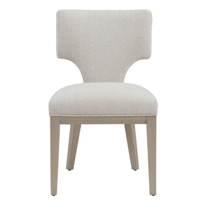 English Elm Ivory Curved Back Side Chairs Set of 2 — Padded Linen Seats, Champagne Wood Legs, Elegant Comfort B062P209264