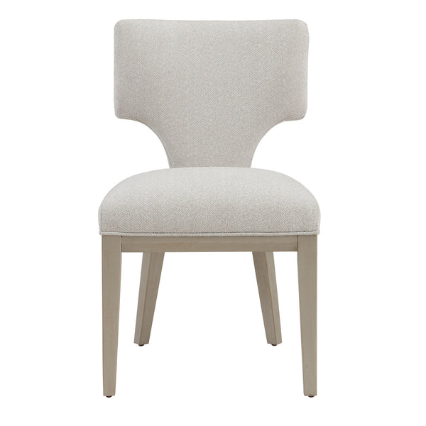 English Elm Ivory Curved Back Side Chairs Set of 2 — Padded Linen Seats, Champagne Wood Legs, Elegant Comfort B062P209264