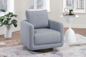 English Elm Modern Gray Bouclé Swivel Chair — 360° Upholstered Accent Seat with Supportive Back Pillow, 30"x31"x25" B011P369861