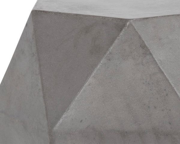 Sunpan Constance Geometric Concrete End Table – Urban Industrial Design for Indoor & Covered Outdoor Spaces