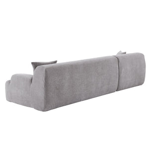 English Elm U_Style Modern Large L-Shape Modular Sectional Sofa with Foam+Pocket Spring Comfort, 3-Seater Lounge Gray WY000416AAE