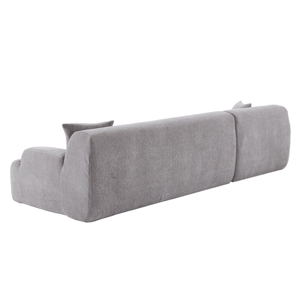 English Elm U_Style Modern Large L-Shape Modular Sectional Sofa with Foam+Pocket Spring Comfort, 3-Seater Lounge Gray WY000416AAE