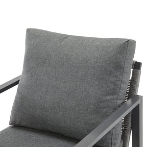 English Elm Christopher Knight Home® - [Set Of 2] Gray Aluminum Lounge Chairs With Plush Cushions And Modern Rope Accents For All Spaces N767P237034G_2