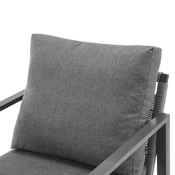 English Elm Christopher Knight Home® - [Set Of 2] Gray Aluminum Lounge Chairs With Plush Cushions And Modern Rope Accents For All Spaces N767P237034G_2