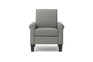 English Elm Vineland High Back Faux Leather Accent Chair with Tailored Piping for Modern Living Gray B078P497922