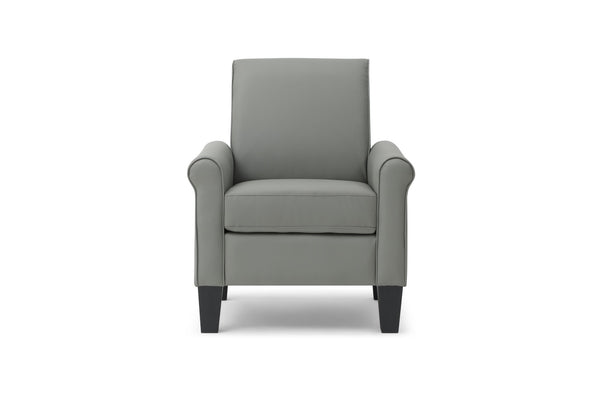 English Elm Vineland High Back Faux Leather Accent Chair with Tailored Piping for Modern Living Gray B078P497922