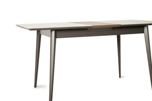 English Elm The Rock Plate Extendable Dining Table Seats 8 with Sculptural Metal Base W1911P389401