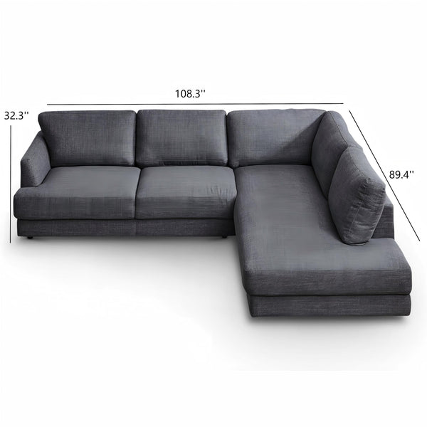 English Elm Ashcroft Furniture - Glander Cozy Right-Facing Sectional Sofa In Grey - Modern Comfort, Durable Design For Any Space B183S00038