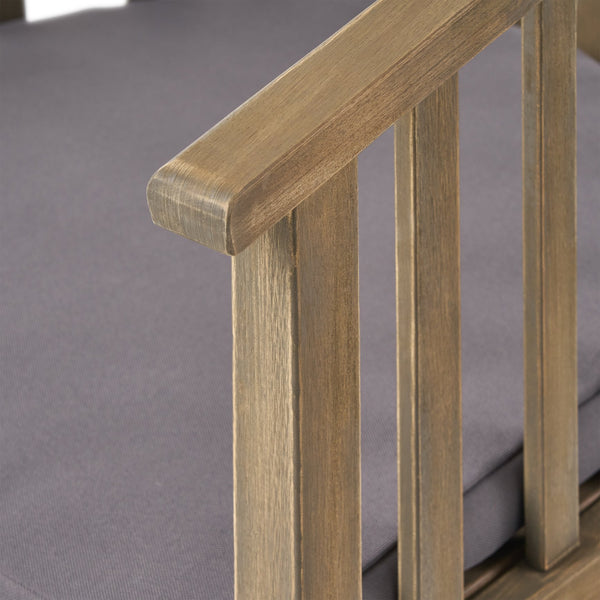 English Elm Christopher Knight Home® - Outdoor Wooden Dining Chairs Set of 2 with Water-Resistant Cream Cushions, Handcrafted Acacia Frames, Durable Outdoor Style Grey 65491.00GRY