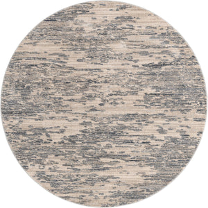 Unique Loom Oasis Water Machine Made Abstract Rug Gray, Ivory/Beige/Blue/Navy Blue 7' 0" x 7' 0"