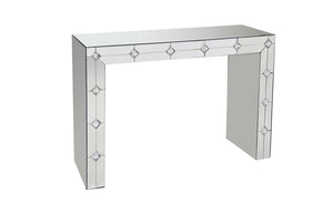 English Elm Hessa Glam Mirrored Console Table with Rhinestone Inlay for Entryway Decor B2726P446690