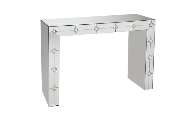 English Elm Hessa Glam Mirrored Console Table with Rhinestone Inlay for Entryway Decor B2726P446690