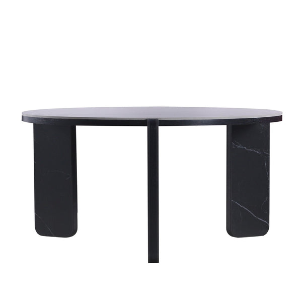 English Elm Set of 2 Round Sintered Stone Nesting Tables Sleek Modern Accent for Living Rooms W2899P405896