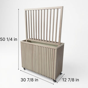 English Elm Grove Tall Aluminum Outdoor Divider Planter with Wood Tone Powder Coat Finish B2755P470157