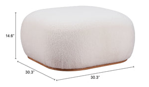 Azua Ottoman Cream 110084 Zuo Modern