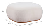 Azua Ottoman Cream 110084 Zuo Modern