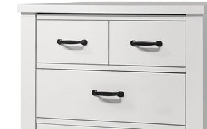 English Elm Cosmo Five Drawer Chest White Laminate Finish Matte Black Hardware Bedroom Storage B2749P413328