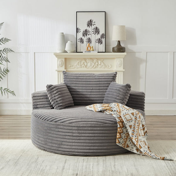 English Elm 55''l 55'l Corduroy Sleeper Chair Fully Assembled Cloud Cushion Lounge Seat for Bedroom W834P221035