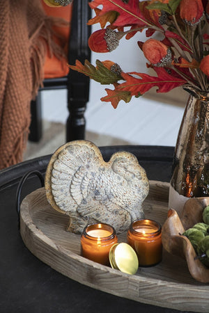 English Elm Set Of 2 Rustic Resin Turkeys With Pumpkins - Charming Fall Decor For Thanksgiving & Harvest Tables W2078P246102-GIGA