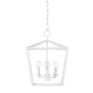 Denison Medium White Lantern - Elegant Hammered Wrought Iron Fixture for Modern Home Décor