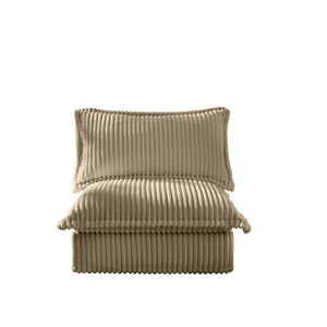 English Elm Koala Armless Corduroy Sofa Deep Seat Wraparound Back Support for Living Rooms Camel W3041P272932