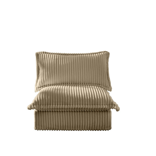 English Elm Koala Armless Corduroy Sofa Deep Seat Wraparound Back Support for Living Rooms Camel W3041P272932
