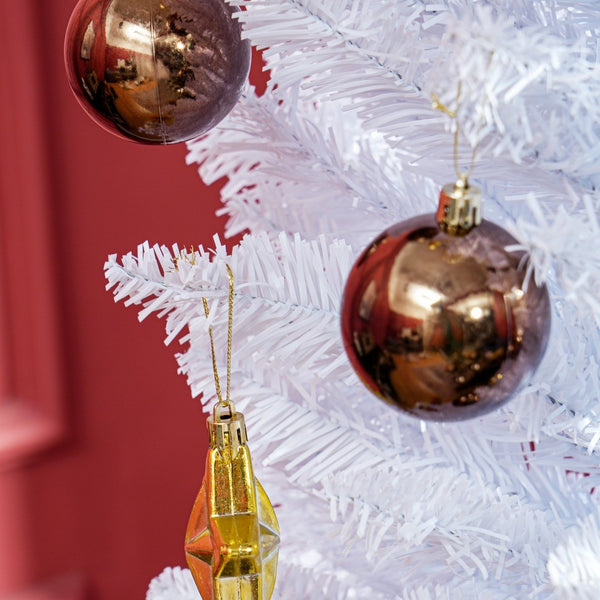 English Elm Snow Flocked Pink Pencil Artificial Christmas Tree for Entryway or Bedroom Corner T3971P414622