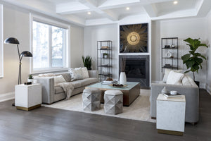 Sunpan Calais Hand-Tufted Wool-Viscose Rug with Unique Geometric Pattern for Modern Contemporary Spaces 9' X 12'