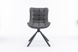 English Elm Mid-Century Modern Swivel Dining Chair Set Of 2 - Adjustable Height, Tufted Faux Leather Accent Chairs T3903P405995