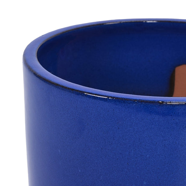 English Elm 3 Pieces Ceramic Flowerpot Set - Handcrafted Antique Blue-Green Planters For Indoor & Outdoor Use W3273P321546