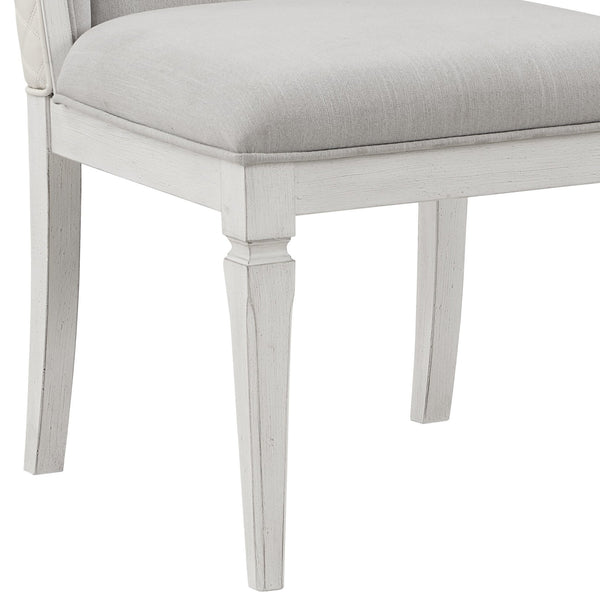 English Elm Light Grey Padded Side Chair Set Of 2 – Weathered White Finish With Comfort For Any Space B062P209266