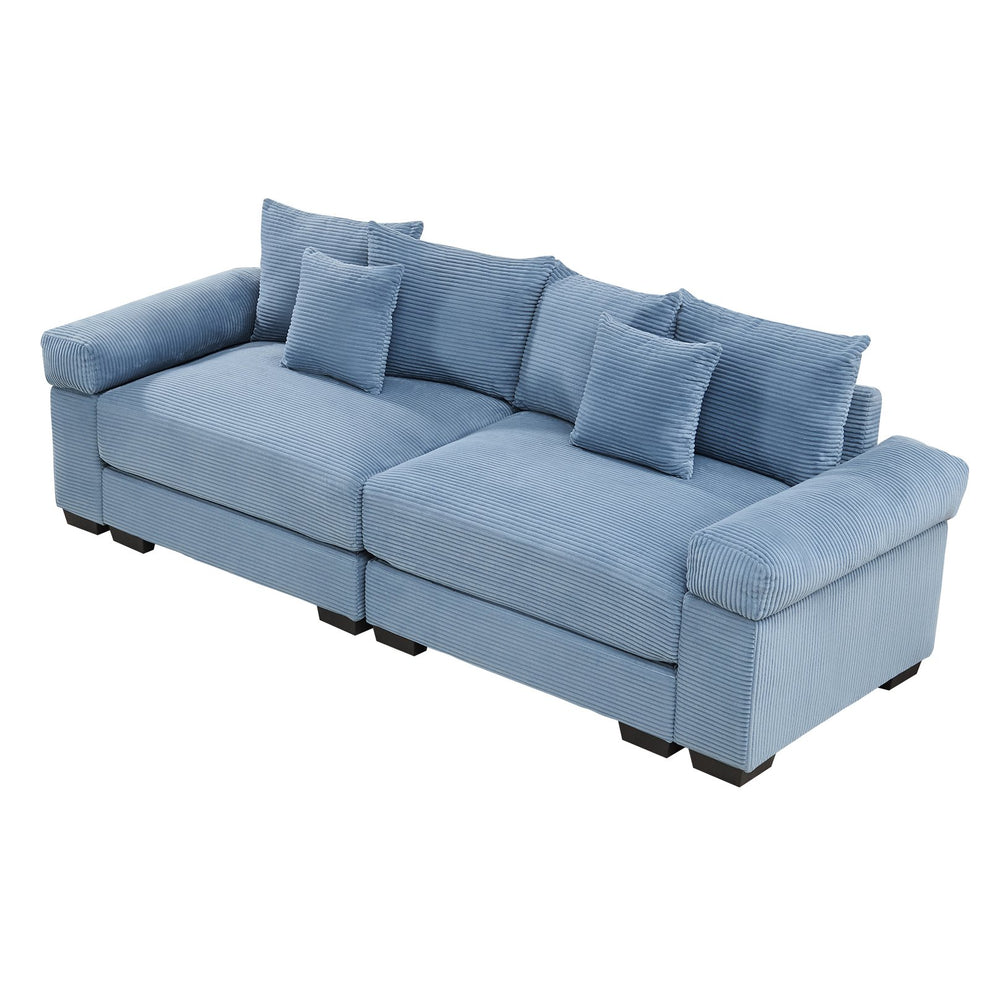English Elm 92" Oversized Modular Sectional Couch In Plush Corduroy – Ergonomic Design, Flexible Layouts & Comfort W714S01347