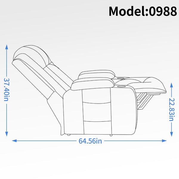 English Elm Infinite Power Lift Recliner with Massage Heat Usb Port and Cup Holders for Elderly W1803S00056