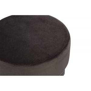 English Elm Nesting Marble-Top Coffee Table Set with Velvet Ottoman, Brass Frame, Dark Wood Legs — Modern Chic Living Room B011P355867