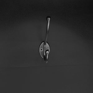 English Elm Farmhouse Wooden Hall Tree with Arched Accent, Walnut Bench Seating, 5 Hooks & 7 Cubbies for Entryways Black N721P347430B