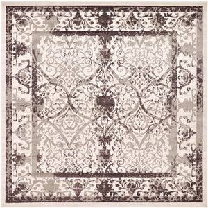 Unique Loom La Jolla Traditional Machine Made Floral Rug Beige, Beige/Brown/Ivory/Light Brown 10' 0" x 10' 0"