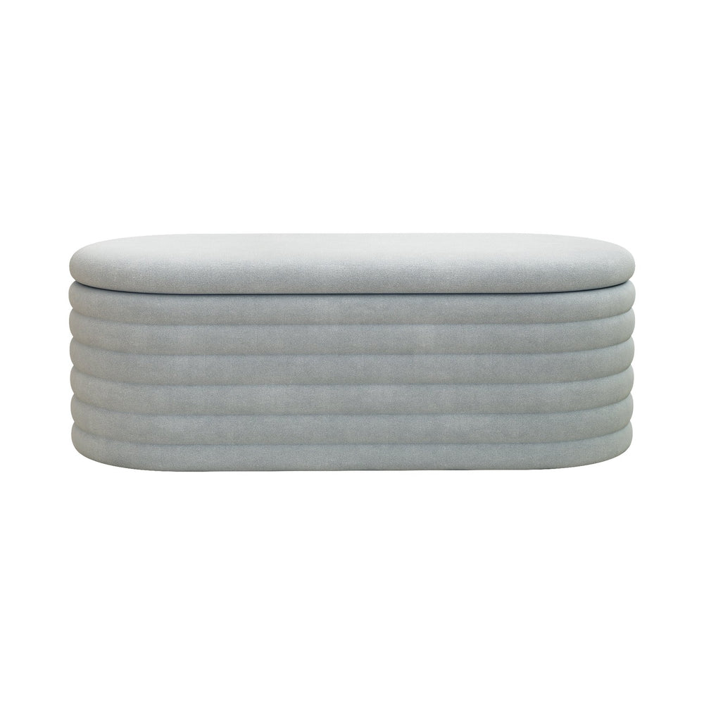 English Elm Storage Chenille Ottoman Bench Upholstered Fabric with Safety Hinge, Plush Seat, 350lb Support, Hidden Storage LIGHT GREY W2336P251244