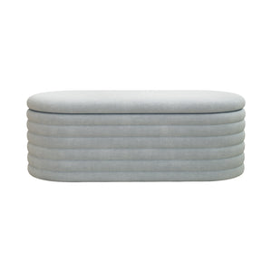 English Elm Storage Chenille Ottoman Bench Upholstered Fabric with Safety Hinge, Plush Seat, 350lb Support, Hidden Storage LIGHT GREY W2336P251244