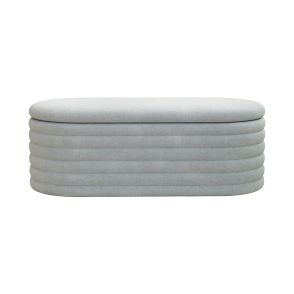 English Elm Storage Chenille Ottoman Bench Upholstered Fabric with Safety Hinge, Plush Seat, 350lb Support, Hidden Storage LIGHT GREY W2336P251244