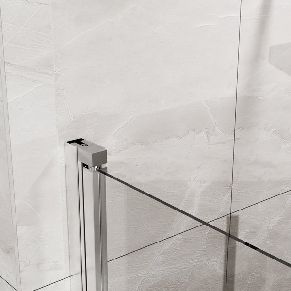 English Elm Goodyo 34"X72" Frameless Bifold Shower Door - Tempered Clear Glass, Chrome Finish, Space-Saving Design D163102094