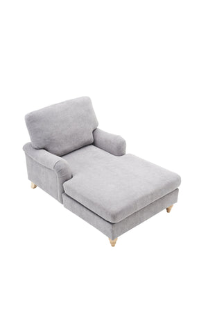 English Elm Modern Mid-Century Oversized Chaise Lounger Sofa Bed with Solid Wood Legs, Deep Seat Comfort Sleeper Grey W2363S00070