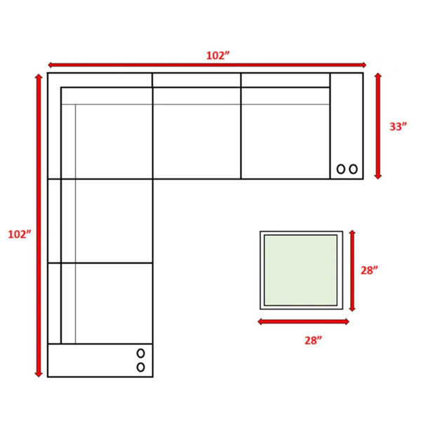 English Elm 4-Piece HDPE Wicker Patio Set — 8-Piece Pre-Assembled Espresso Sectional with 5" Gray Olefin Cushions B120S00213