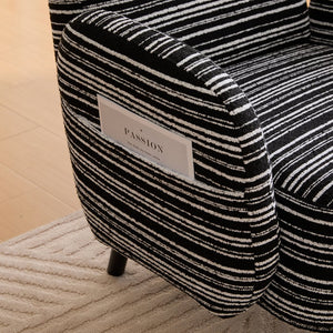 English Elm Modern Bouclé Armchair with High-Density Foam, Side Pocket & Solid Wood Legs for Cozy Reading Spots Black W395P376574