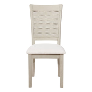 OSP Home Furnishings Walden Cane Back Dining Chair  - Set of 2 Linen / Antique White