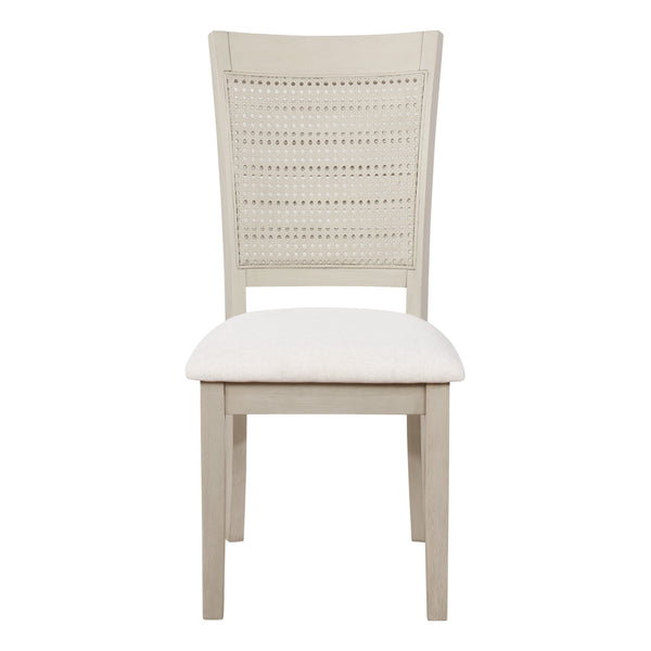 OSP Home Furnishings Walden Cane Back Dining Chair  - Set of 2 Linen / Antique White