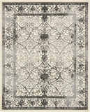 Unique Loom La Jolla Traditional Machine Made Floral Rug Ivory and Gray, Black/Gray/Ivory 7' 10" x 10' 0"