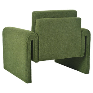 English Elm Christopher Knight Home® - Modern Bouclé Upholstered Accent Chair with Rounded Arms, Solid Wood Frame, 330lb Capacity, Luxe Comfort Green N765P248341N