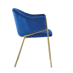 English Elm Christopher Knight Home® - Modern Velvet Upholstered Dining Chair with Plush Velvet Seat and Sleek Metallic Frame for Comfort Gold,Navy Blue 32.25 L x 23.75 W x 21.25 H N776P224512N