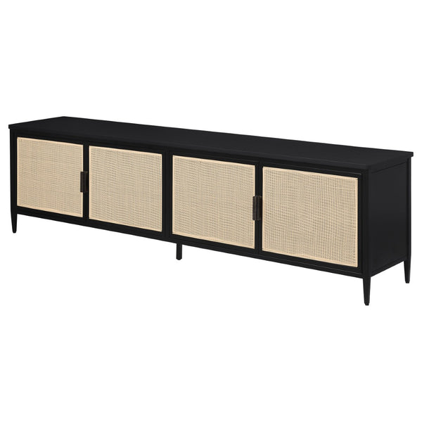 English Elm Kenneth Wide Rattan Front Metal Media Console for Large Living Room Tvs B062P440087