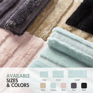 JLA Home Madison Park - Rug Madison Park Tufted Pearl Channel — Soft High-Low Stripe Bathroom Accent, Machine-Washable Luxury Seafoam MP72-5108